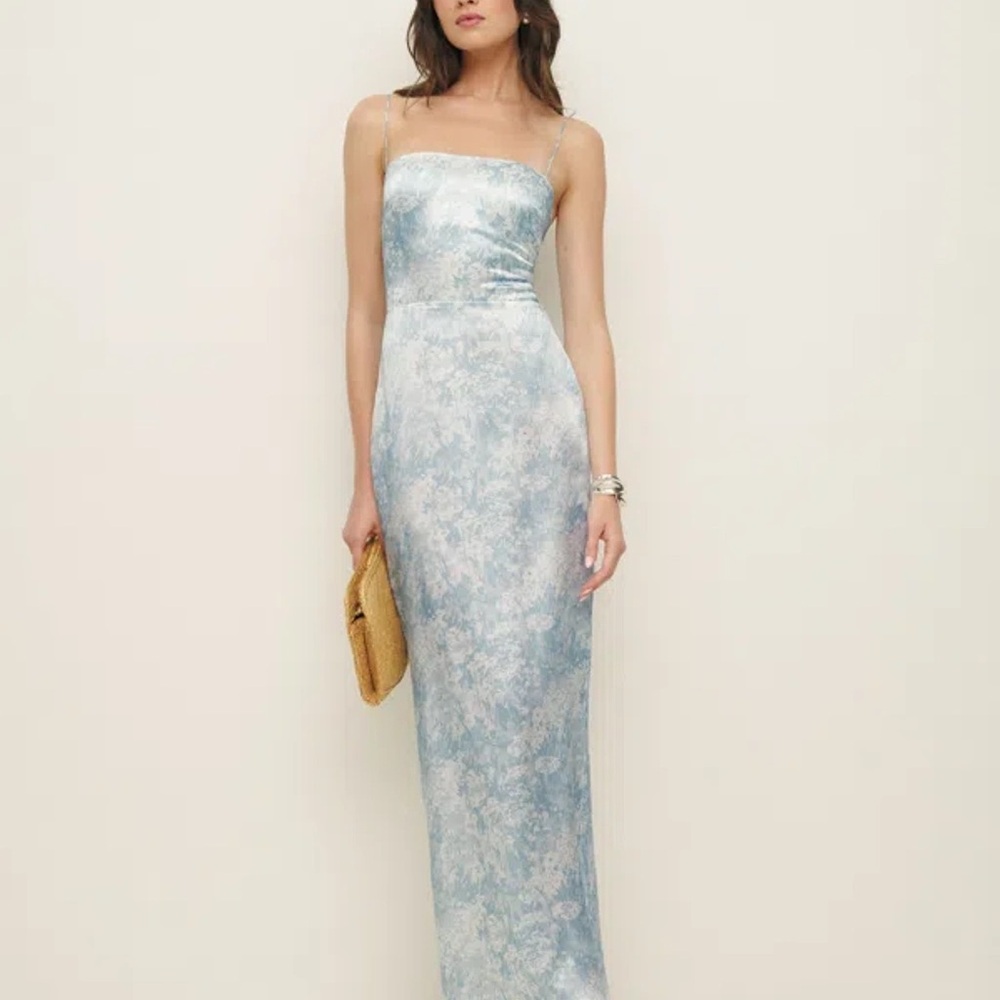 ReformationFrankie Blue Floral Maxi Dress